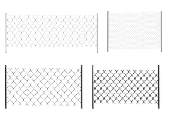 Realistic 3d render of chain fences — Stock Photo, Image