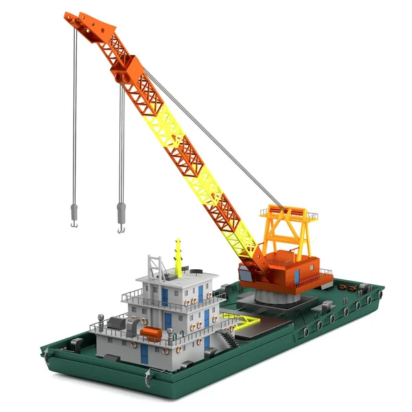 Realistic 3d render of floating crane — Stock Photo, Image