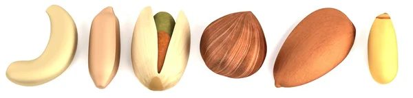 Реалістичний 3d візуалізація горіхів — стокове фото