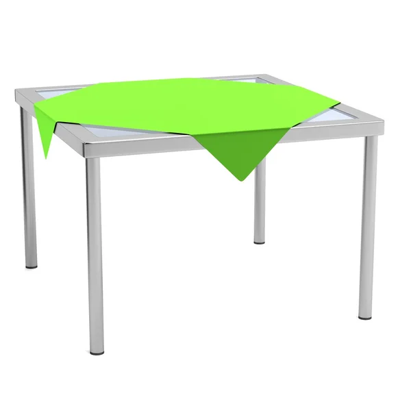 3d weergave van tafel met tafelkleed — Stockfoto