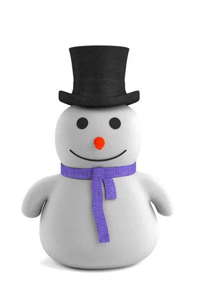 Realistische 3D Render of Snowman — Stockfoto