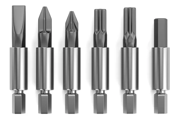 Realistic 3d render of screwdriver tops — Stock Photo, Image