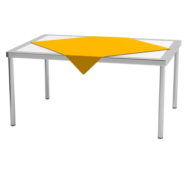 Realistische 3d render van tabel met tafellaken — Stockfoto
