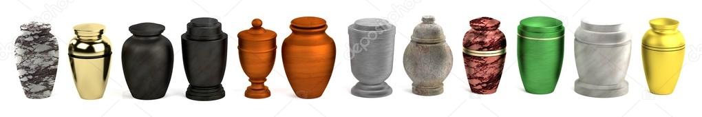 Realistic 3d render of urns