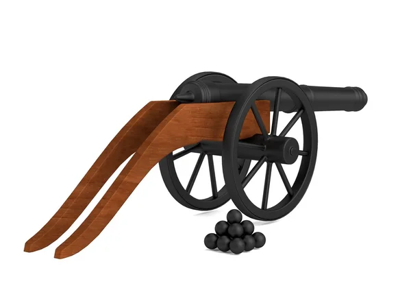 Realistic 3d render of cannon — Stock Photo, Image