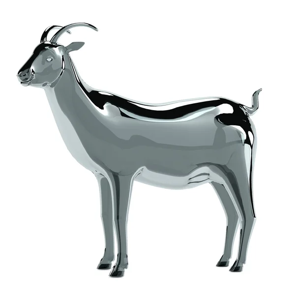 Realistic 3d render of glass goat — Stock Photo, Image