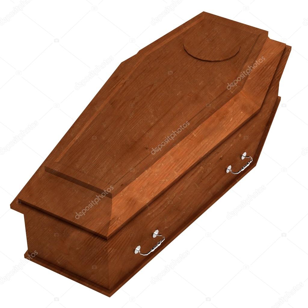 Realistic 3d render of coffin