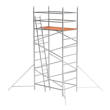 Realistic 3d render of scaffolding clipart