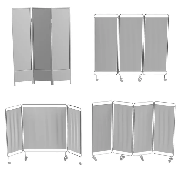 Realistic 3d render of folding screens — Stock Photo, Image