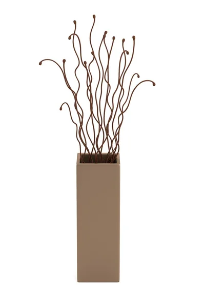 Renderização 3d realista de vaso com planta morta — Fotografia de Stock