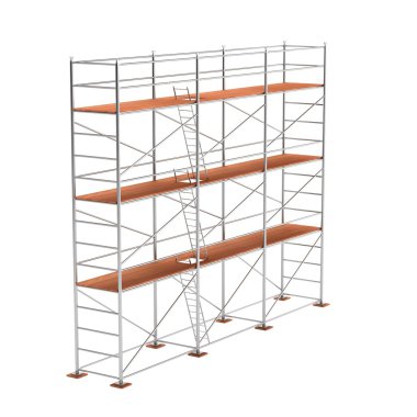 Realistic 3d render of scaffolding clipart