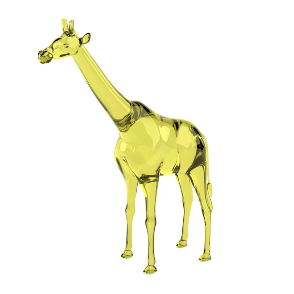 Realistica resa 3d della giraffa di vetro — Foto Stock