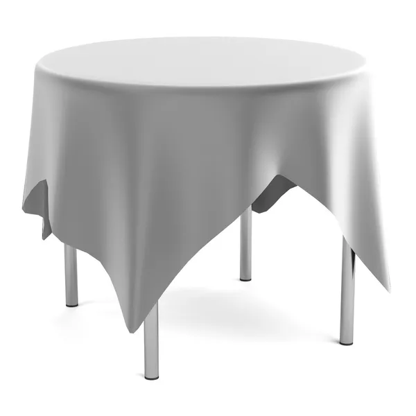 Rendering realistico 3d della tavola con tovaglia — Foto Stock