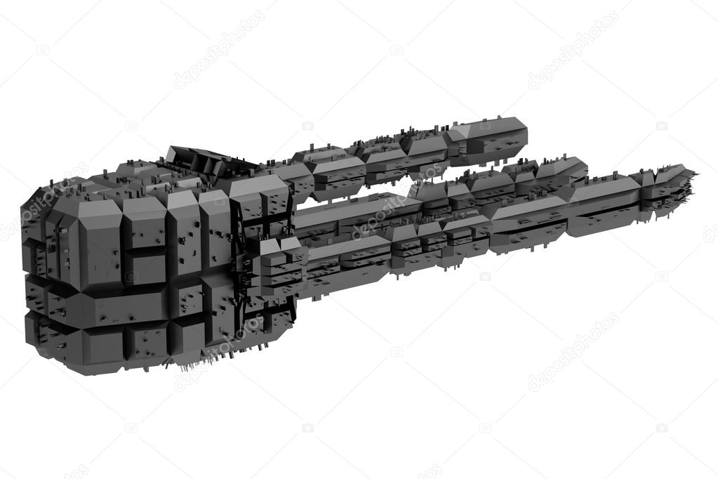 Realistic 3d render of spaceship