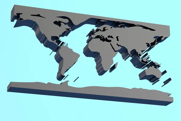 Realistické 3d vykreslení mapy země — Stock fotografie
