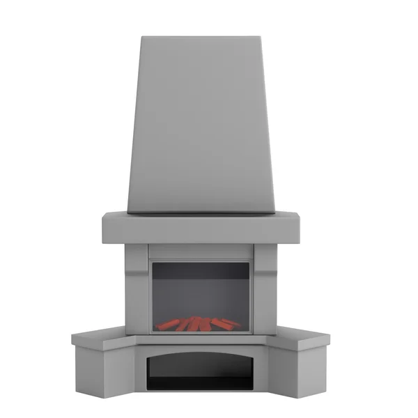 Realistic 3d render of fireplace — Stock Photo, Image