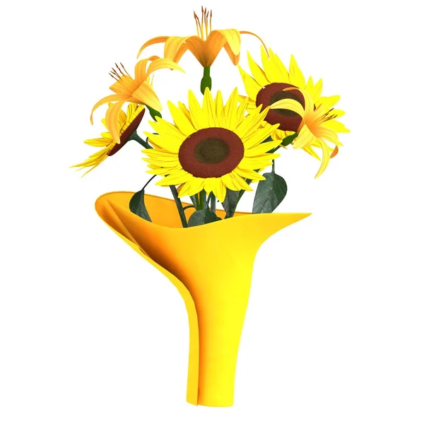 Realistické 3d vykreslení květin — Stock fotografie