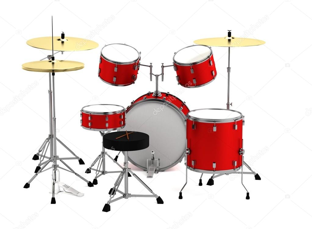 Realistic 3d render of drumset