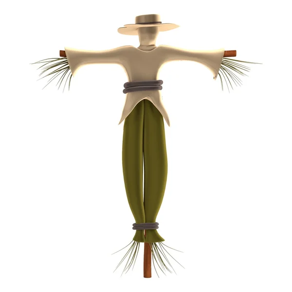 Realistic 3d render of scarecrow — Stock Photo, Image