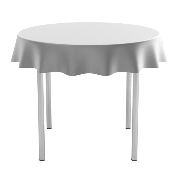 Realistic 3d render of table with tablecloth — Stock Photo, Image