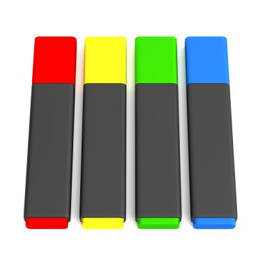 ileti örneği araç - kalemler gerçekçi 3d render