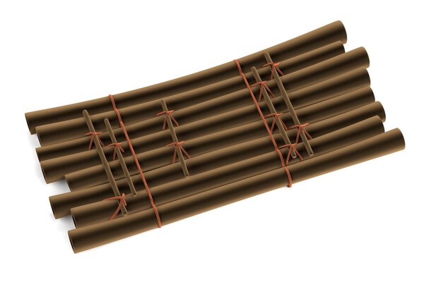 Realistic 3d render of raft