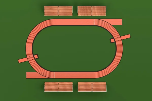 Renderização 3d realista de pista de corrida — Fotografia de Stock