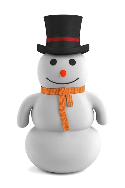 Realistische 3D Render of Snowman — Stockfoto