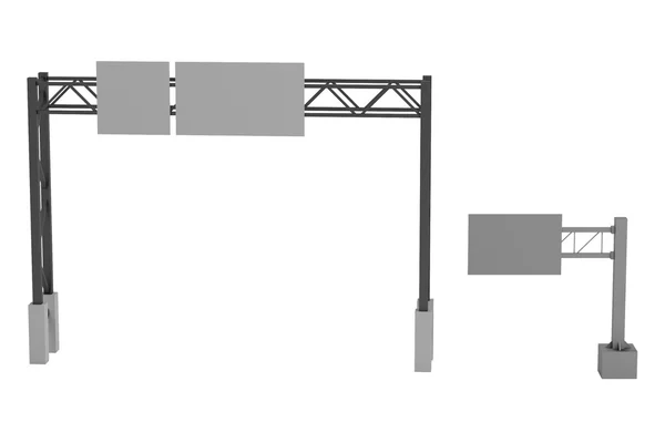 Realistische 3D-Darstellung von Straßenschildern — Stockfoto