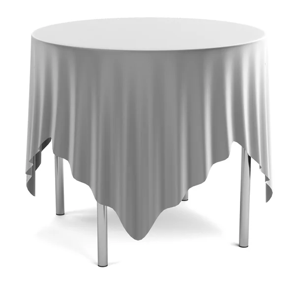 3d rendering della tavola con tovaglia — Foto Stock