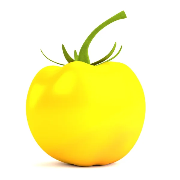 Realistic 3d render of yellow tomato — Stock Photo, Image