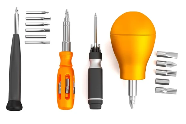Realistic 3d render of screwdrivers — Stock Photo, Image