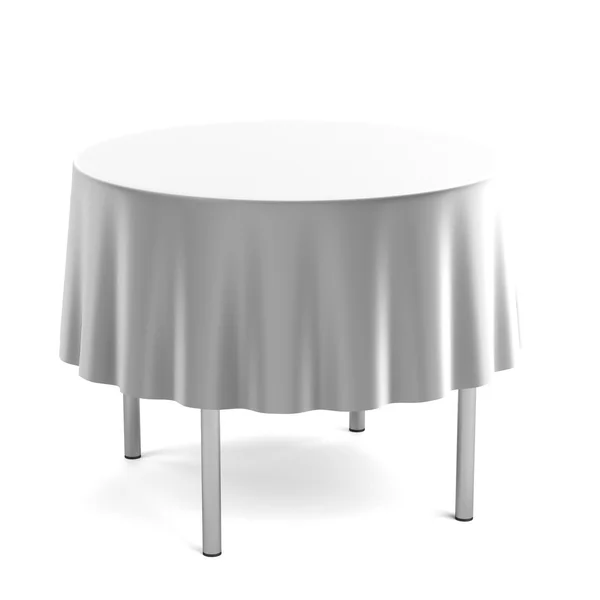 Realistic 3d render of table with tablecloth — Stock Photo, Image