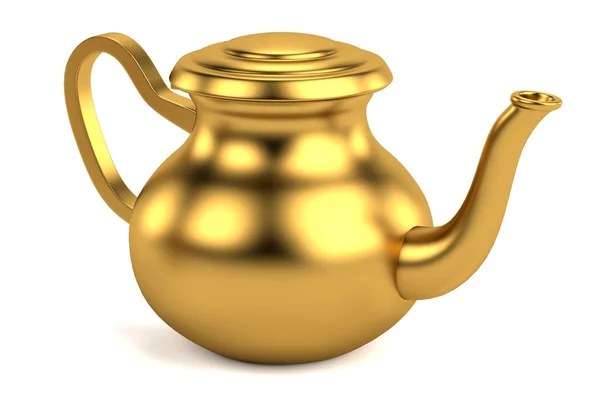 Realistic 3d render of antique teapot — Stock Photo, Image