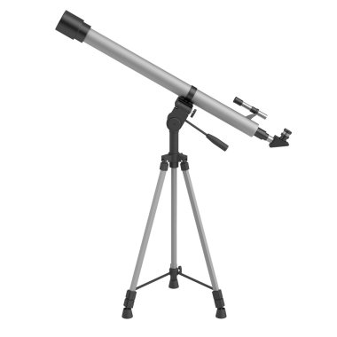 Realistic 3d render of telescope clipart
