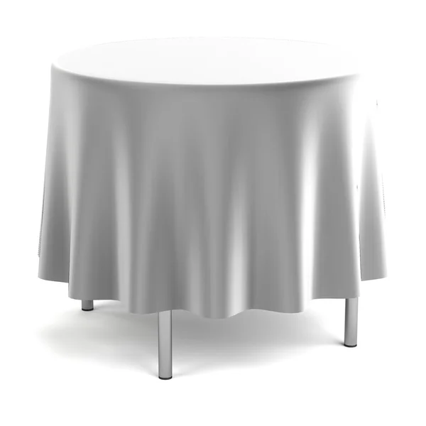 Realistic 3d render of table with tablecloth — Stock Photo, Image