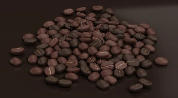 Realistic Render Coffee Beans — Stock Photo, Image