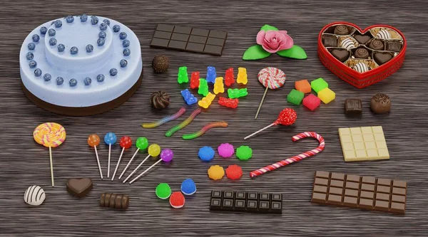 Realistisk Render Candies Collection — Stockfoto