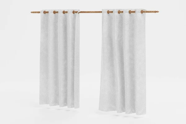 Realistic Render Curtains — Stock Photo, Image