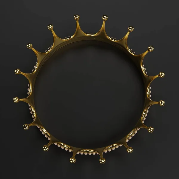 黄金の冠の現実的な3Dレンダリング ロイヤリティフリーのストック画像