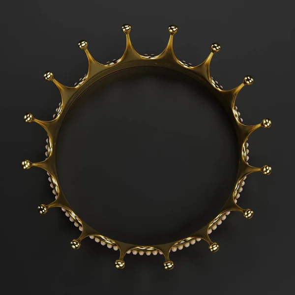 Realistische Render Golden Crown Stockbild