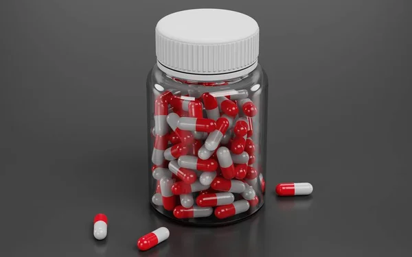 Realistische Render Bottle Pills — Stockfoto