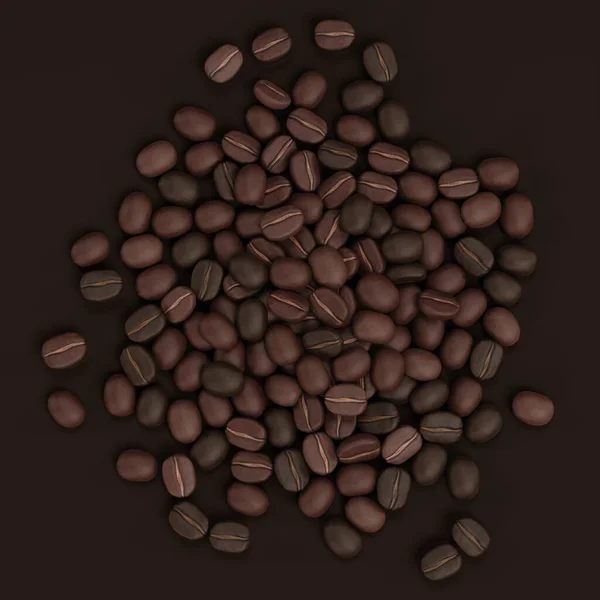 真实的 渲染的咖啡豆 — 图库照片