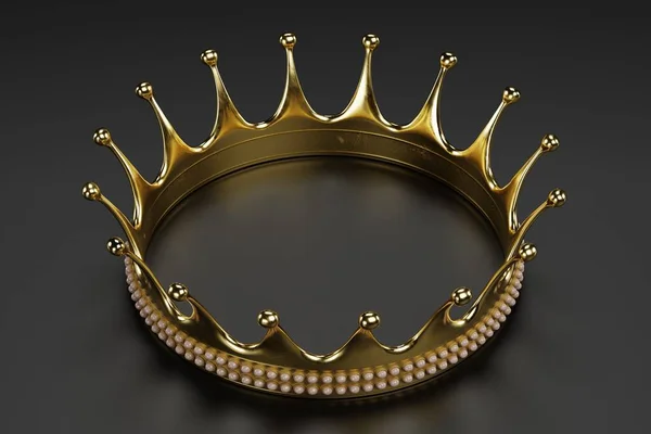 Realistisk Render Golden Crown — Stockfoto