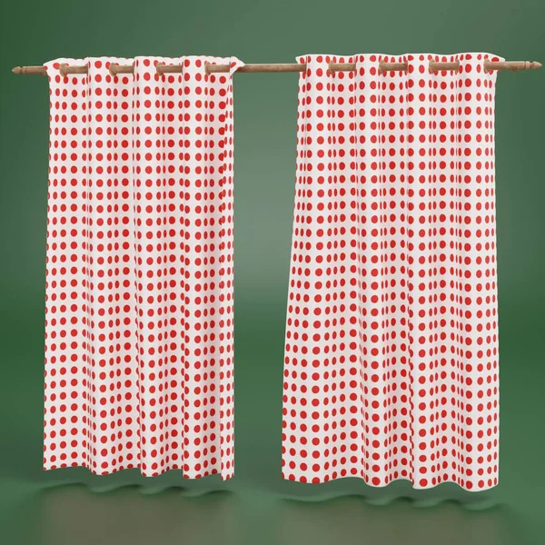 Realistic Render Curtains — Stock Photo, Image