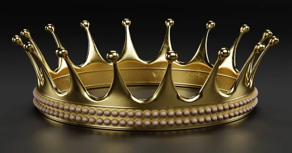 Realisztikus Render Golden Crown Stock Fotó