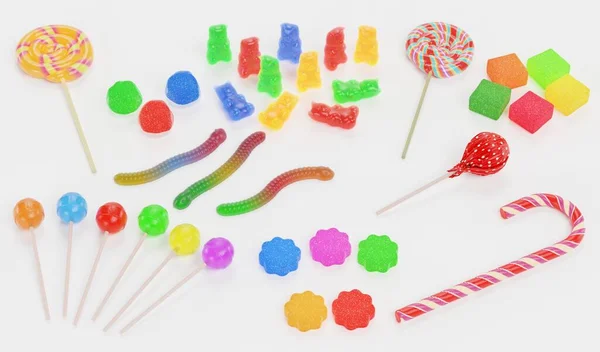 Realistic Render Candies Collection — Stock Photo, Image