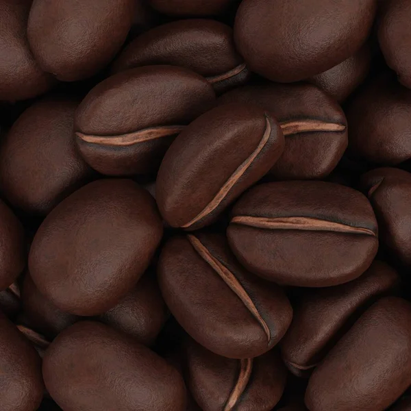 Realistisk Render Kaffebönor — Stockfoto