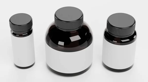 Realistic Render Pill Bottles — Stock Photo, Image