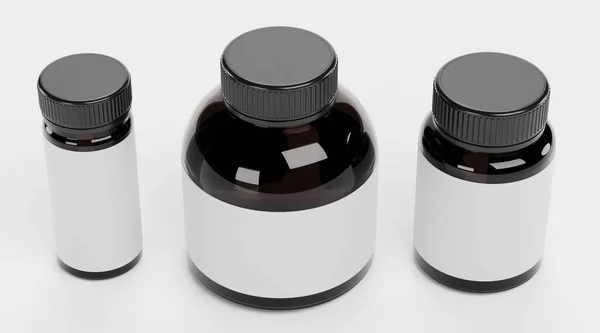 Realisztikus Render Pill Bottles — Stock Fotó